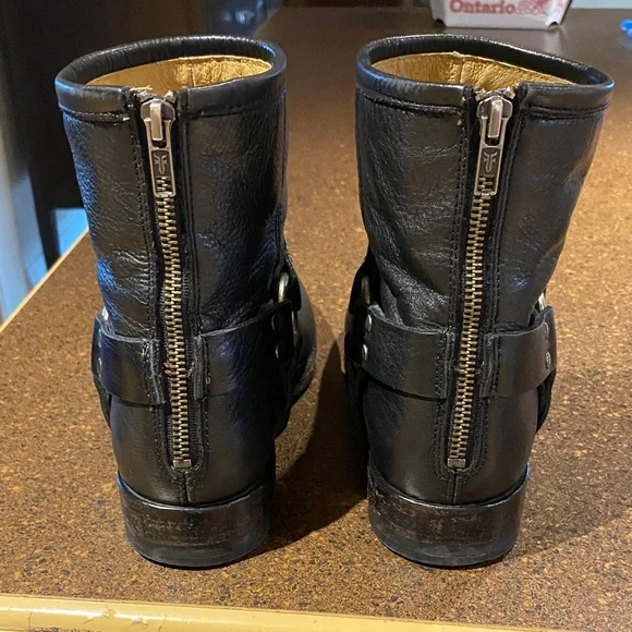 Frye Black Leather Ankle Boots - Picture 5 of 7